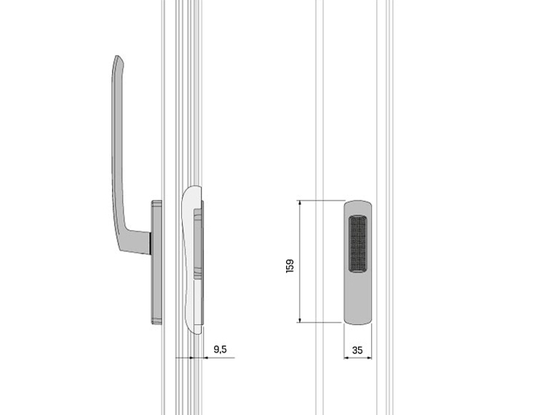 СТАК 231600 Ручка + ручка ракушка ATRIA для HS портала без ключа неокрашенный MILL FINISH, шт,